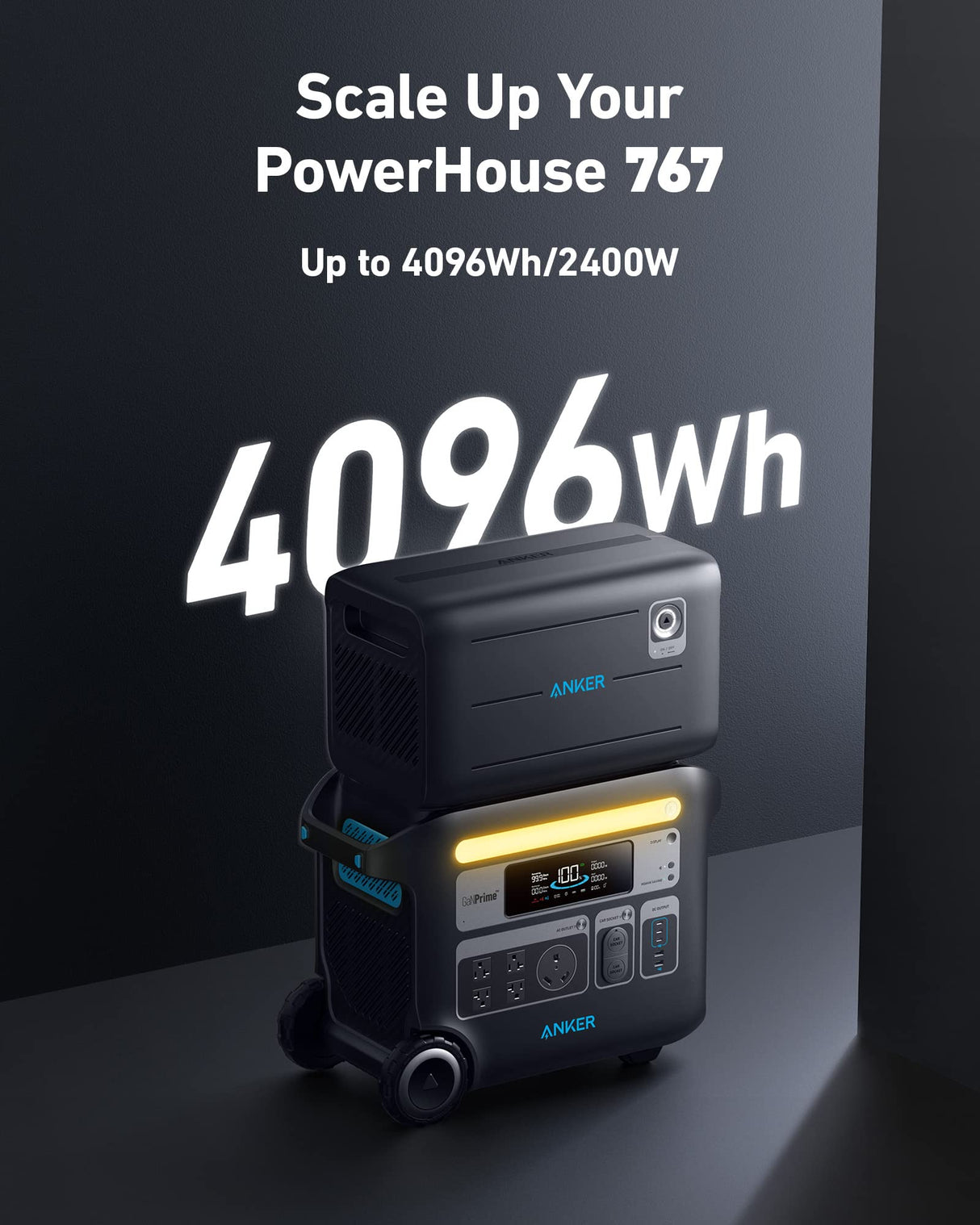 Anker Powerhouse 760 Portable Power Station Expansion Battery (2048Wh), 6× Longer Lifespan LiFePO4 Batteries, 2048Wh Extra Battery SOLIX F2000 Anker