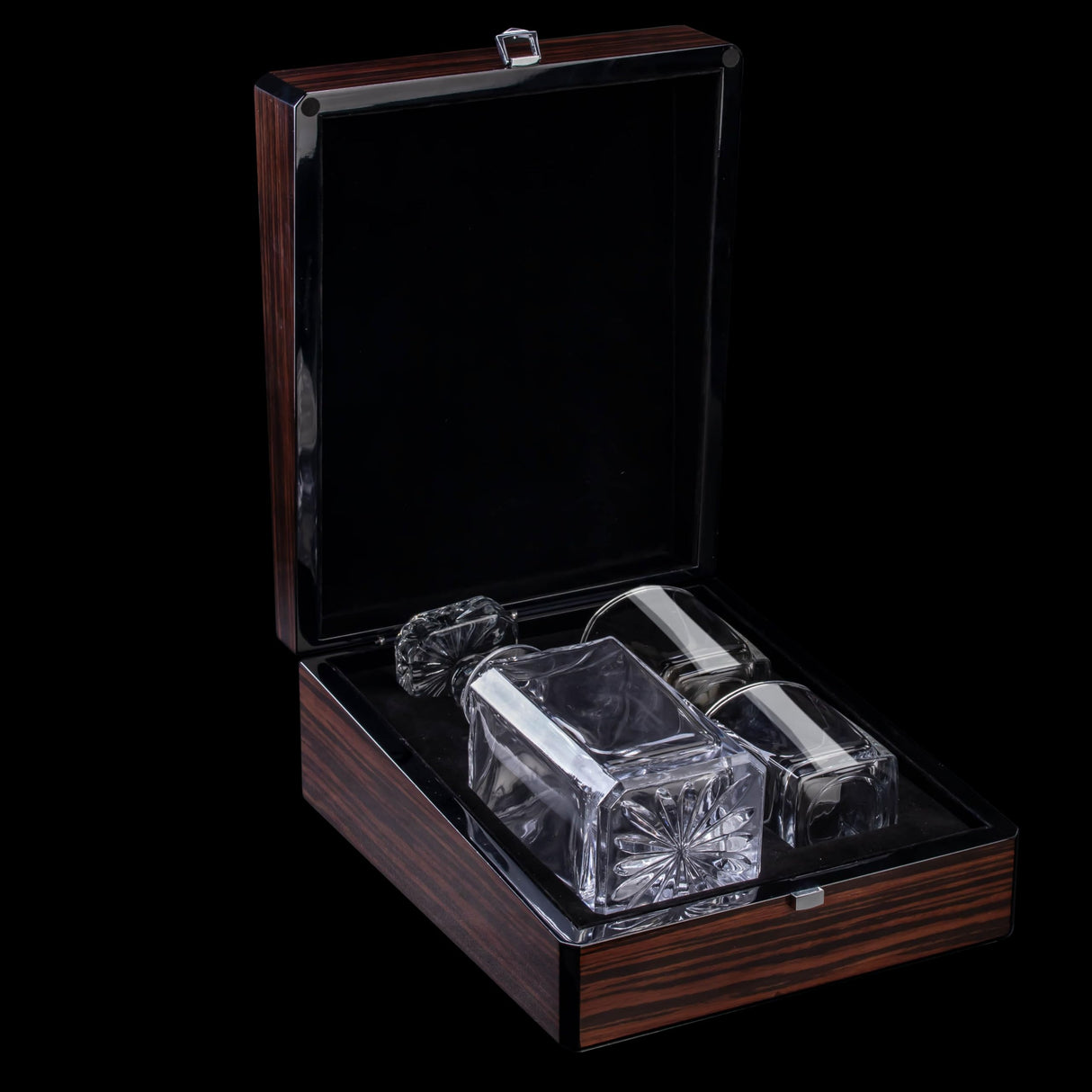 Premium Wooden Box w/Whiskey Decanter - 2 Glasses, Elegant Whiskey Decanter, Bourbon Gifts for Men, Dad, Father’s Day, Birthday gift Ideas for him WoodArtSupply