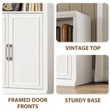 Rresyet 28" W Bookcase with Doors, Modern Tall Bookshelf 6-Tier White Bookshelves with Storage Cabinet for Office, Living Room, Library Rresyet