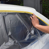 TAPEBEAR Pre-Taped Masking Film, Tape and Drape, Plastic Sheeting Roll, Automotive Painters Masking Tape Film, Plastic Sheeting Cover for Appliance and Furniture, 22inch X 30yard, 3Rolls TAPEBEAR