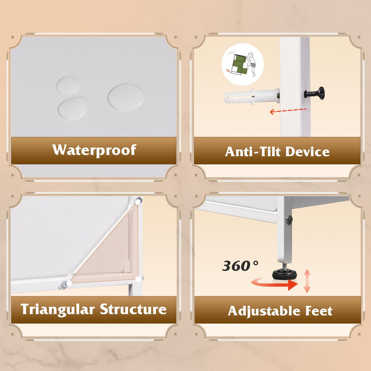 WLIVE White Dresser TV Stand for Bedroom with Charging Station and Open Shelves, Fabric Dresser with 8 Drawers and Wood Top, Wide Storage Chest of Drawers for Living Room, Hallway WLIVE