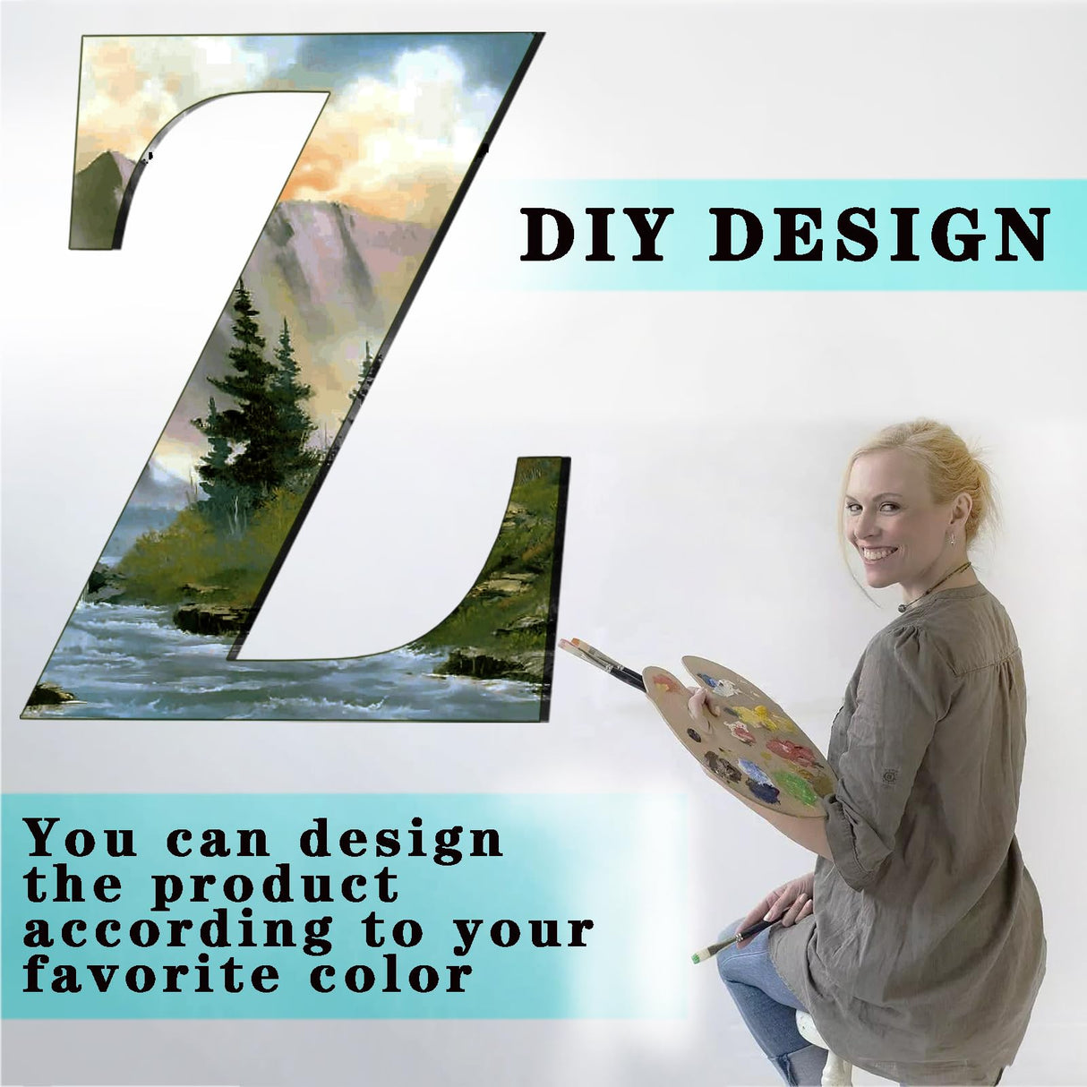 17 Inch Unfinished Wood Letter for Wall Decor, Paintable Thick Wooden Letter for DIY Craft Projects, Blank Wood Alphabet Letter for Birthday, Parties, Wedding, Christmas Home Decoration(Letter N) BIUWING