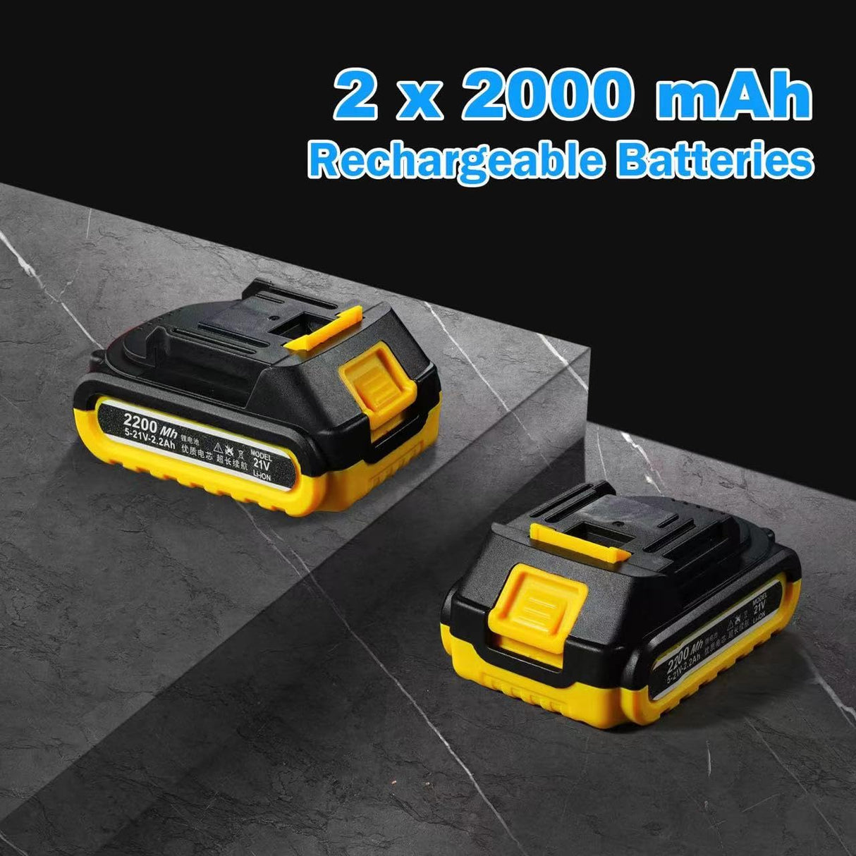 21V Electric Grease Gun with Battery*2, 12000 PSI Cordless Grease Gun Kit with Case & Accessories (Charger, Coupler Locks, tip, Hose, Cartridge Tube) Towiac