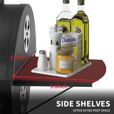 Kendane Barrel Charcoal Grill, Large Charcoal Grills with Side Shelf, Outdoor BBQ Grill,Perfect for Backyard Camping, Patio Parties, and Picnics Kendane