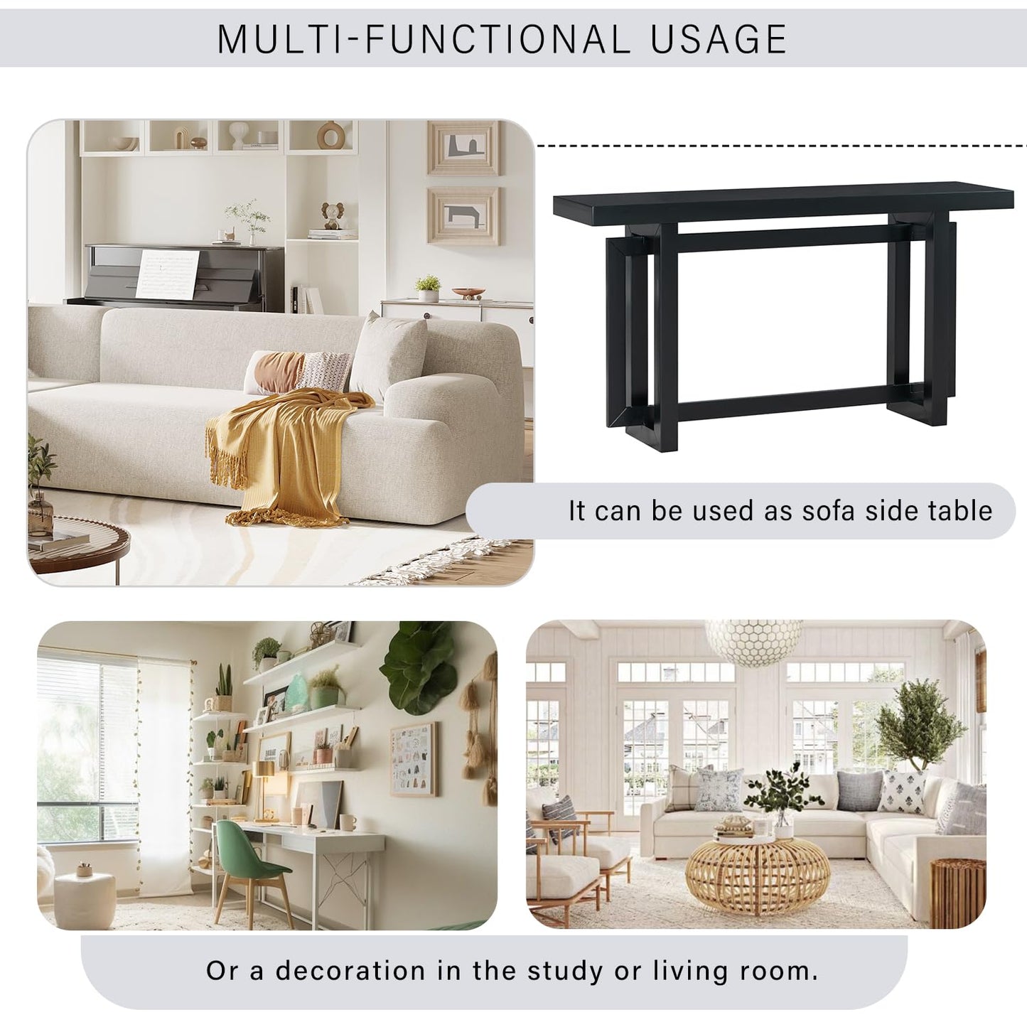 KEVINSPACE Console Table, Console Sofa Table, Solid Wood Modern Narrow Entryway Table, Accent Hallway Table Display Table Side Table Behind The Couch for Living Room Bedroom Front Door Foyer  - WoodArtSupply