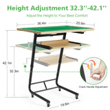 Puzzle Table with Drawers for 1500 Piece Jigsaw Puzzles – Crank Handle Adjustable Tilting Puzzle Board with Legs and Wheels for Adults, Wooden Puzzle Boards with 6 Trays & Cover, Sliding Storage Shelf EVAWOO