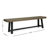 Christopher Knight Home Toby Outdoor Acacia Wood Bench, Sandblast Gray Finish and Black Christopher Knight Home