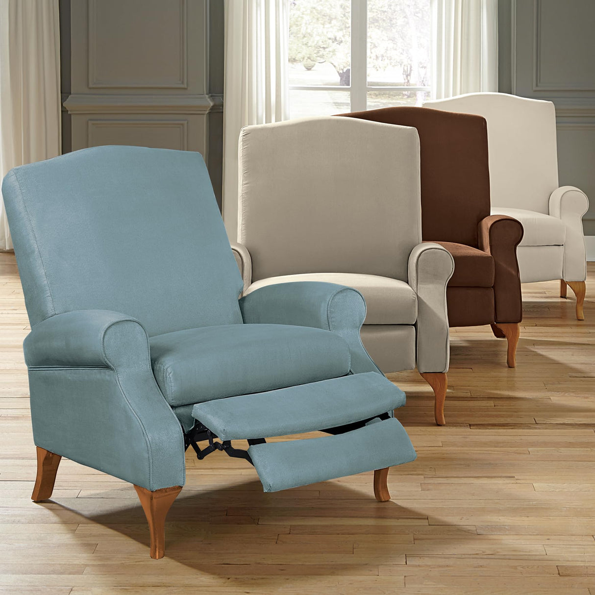 BrylaneHome 350 Lbs. Weight Capacity Faux Suede Recliner - Beige BrylaneHome