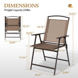 Crestlive Products Patio Folding Chairs Set of 8, Outdoor Folding Chairs with Durable Rust-Resistant Frame and Breathable Textilene Material for Outside, Brown Crestlive Products