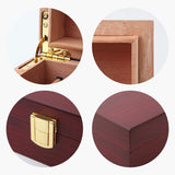 Handmade Cigar Humidor Cigar Box Wood Humidor Holds 10-20 Cigars Desktop Box Humidor with Hygrometer and Humidifier Front-Mount Clasp Lock Bald Eagle