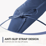 Grand patio 8-Piece Patio Furniture Set with 47" Fire Pit Table, Outdoor Conversation Set & 50,000 BTU 47 Inch Rectangle Propane Fire Pit with Water Resistant Blue Thick Cushions, Brown Grand patio