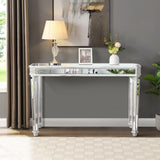 48-Inch Mirrored Console Table,Modern Entryway Table Glass Sofa Table with Mirror Finish, Rectangle Narrow,Accent Foyer Table for Living Room,Hallway, Entrance (Silver) JIJIWANG