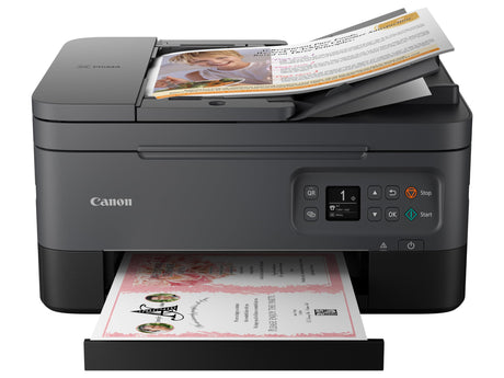 Canon PIXMA TR7020a All-in-One Wireless Color Inkjet Printer, with Duplex Printing, Mobile Printing, and Auto Document Feeder, Black, Works with Alexa Canon