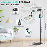 Embroidery Hoop Stand Embroidery Floor Stand Embroidery Lap Stand Suitable for Embroidery Hoops,Embroidery Stand for Cross Stitch Supplies(Black) - Dual Mode Zuaooz