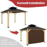 Coastshade Gazebo Pergola Canopy Panel Sidewalls Replacement 8ft Gazebo Pergola Privacy Panels Sidewall for Gazebos with 10Curtain Rings &10Rail Hooks,Brown CoastShade