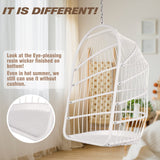 Chihee Egg Chair Foldable Wicker Rattan Hanging Chair Swing Chair Indoor Outdoor Patio Wicker Chair Hammock Chair with Stainless Steel Hanging Kit Chain Link UV Resistant Cushion Bedroom Balcony Chihee