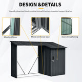 Ball & Cast 106.5" Outdoor Steel Firewood Rack Metal Storage Shed with Door and Reinforced Base,Multi-Functional 2 in 1 Waterproof Cabinet W/Roof,for Equipment Machines,Black Ball & Cast