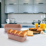 Elsjoy 4 Pack Non-Stick Loaf Pan, 9.5 x 5.5 Inch Champagne Bread Loaf Pans Carbon Steel Bread Tin Set for Baking, Metal Bakeware for Bread, Meatloaf, Cake Elsjoy