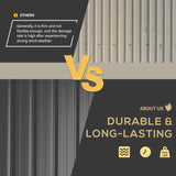 AECOJOY Shed Lean to Storage Shed, Large Outdoor 8' x 10' Metal Wall Side Bike Shed & Outdoor Storage, Garden Storage Cabinet for Backayrd, Patio and Outdoor Use in Dark Grey AECOJOY