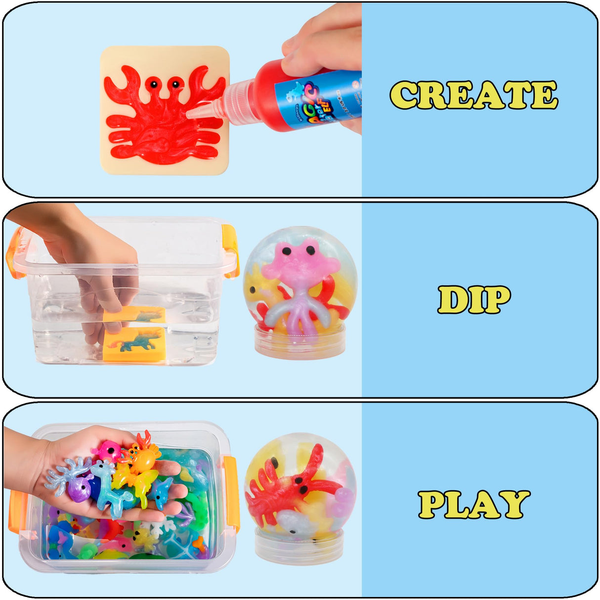 Kidisego Aqua Fairy Water Gel Kit for Kids, Magic Water Elf Toy Kit with 20 Colors Magic Gel, Aqua Fairy kit with 24 Shape Molds, Crate Your Own Magic Elf Kits Water Pets Craft Kits for Kids Kidisego