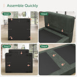 HONBAY Modular Sectional Couch with Storage Corduroy Sectional Sofa with Chaise U Shaped Sectional Couches for Living Room,Green HONBAY