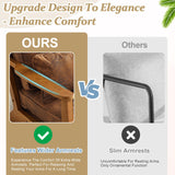 VINGLI Solid Wood Wide Armrests Accent Chair,Upholstered Mid Century Modern Chair with Pillow,Comfy Reading Chair Farmhouse Arm Chair,Chairs Living Room,Bedroom,Guest Room,Suede,Rustic VINGLI