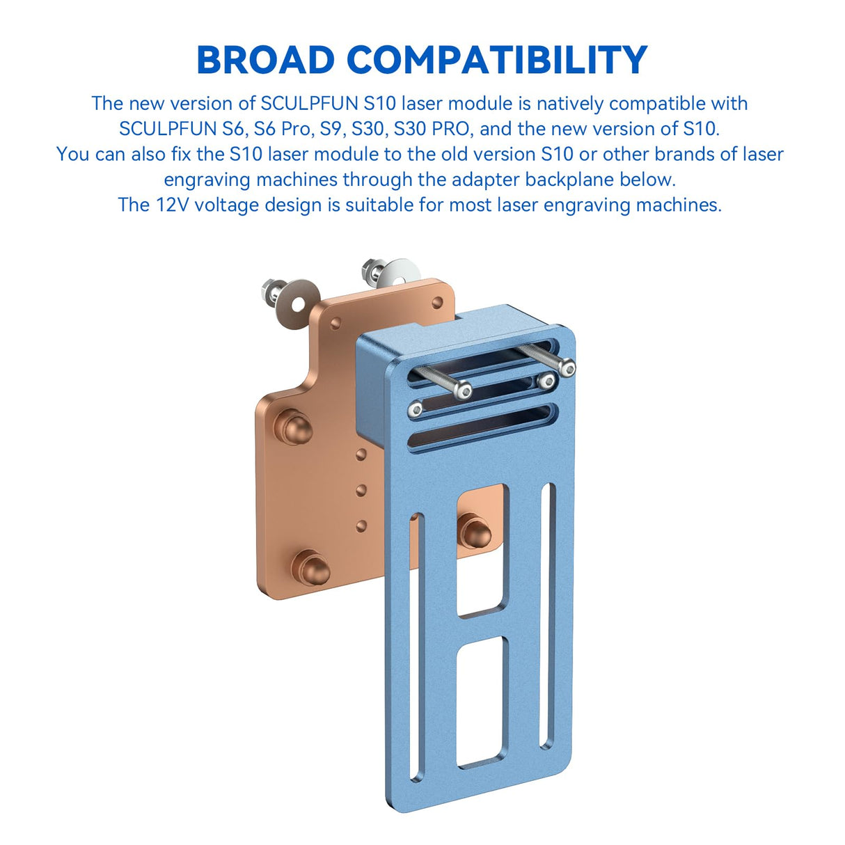 SCULPFUN S10 Laser Module for Laser Engraver,for S9 S10 S6 Pro Laser Engraving Machine,90W Effect Cutting Tool,with Air Nozzle,Detachable Eye Protection,Clean Cut Engraving Wood Metal Acrylic SCULPFUN