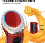 KOIOS 5-in-1 Hand Immersion Blender, 1000W 12 Speed Handheld Blender, Copper Motor Stainless Steel Blade Stick Blender,600ml Mixing Beaker,500ml Food Processor, Whisk, Milk Frother, BPA-Free, Red KOIOS