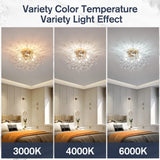 6-Light Sputnik Flush Mount Ceiling Light Fixture, Modern Gold Crystal Firework Ceiling Lights, Close to Ceiling Lamp for Bedroom Kitchen Hallway Entryway Bathroom CM MZY