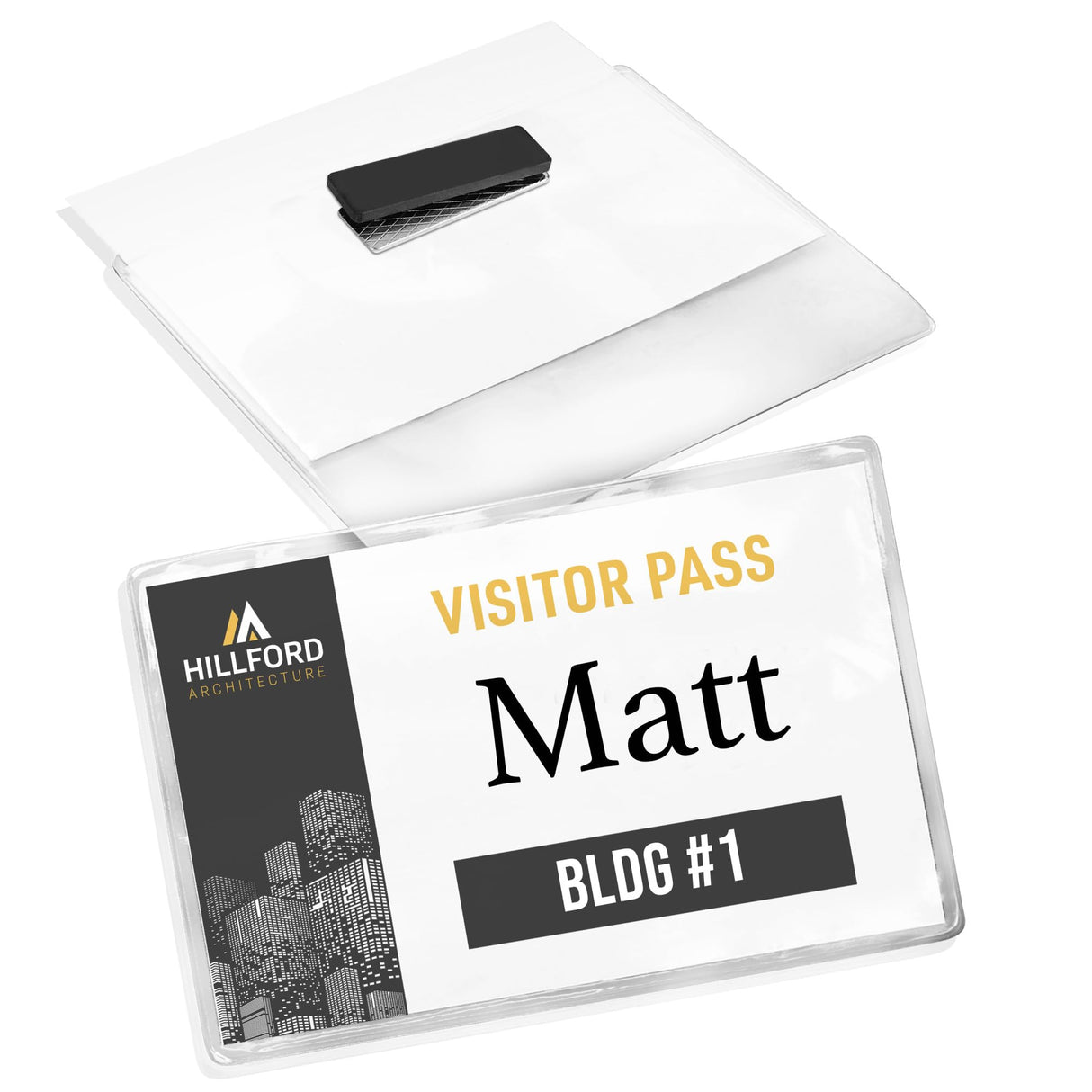 Avery Customizable Name Badges with Magnets, 3" x 4", Clear Name Tag Holders with White Printable Inserts, 24 Magnetic Name Badges (8780) AVERY