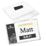 Avery Customizable Name Badges with Magnets, 3" x 4", Clear Name Tag Holders with White Printable Inserts, 24 Magnetic Name Badges (8780) AVERY