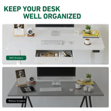 FEZIBO 55 x 24 Inches Standing Desk with Drawer, Adjustable Height Electric Stand up Desk with Storage, Sit Stand Home Office Desk, Ergonomic Computer Desk, White FEZIBO