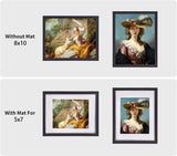 pojah 8x10 Picture Frame Set of 4,Black Photo Frame with Mat Display Pictures 5x7 or 8x10 Without Mat,PVC Glass,for Wall Home Office Décor pojah