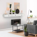 VINGLI Floating Nightstand with Drawer, Wood Floating Bedside Table, Wall Mounted Nightstand, Hanging Nightstand White for Bedroom, Floating Wood Night Stand/Side Table VINGLI