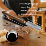 DEEFIINE 2-Inches HSS Spindle Roughing Gouge Lathe Chisel,Wood Lathe Turning Tools With Beech Wood Handle ﻿ DEEFIINE