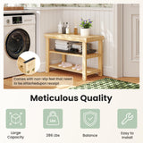 DUMOS Shoe Rack Bench, 3-Tier Bamboo Entryway Benches, Holds Up to 286 lb Storage Organizer, 11.3 x 27.6 x 17.8 Inches, Suitable for Bedroom Living Room Balcony, Wood DUMOS