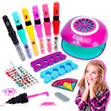 Nail Art Kit for Girls: Kids Nail Polish Set for Girls Toys Ages 8-12 Birthday Presents Gift Nail Set for Girls age 10-12丨Makeup Kit for Girls 10-12 Nail Art Studio RIKONDA
