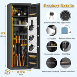 10-12 Gun Safe, Biometric Gun Cabinet for Rifles and Pistols, No Assembly Required, Quick Access Gun Safe with Password and Fingerprint, Large Gun Locker for Home with Removable Shelves&Pistol Pockets BEESTMUEBLE