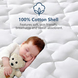 CozyLux King Mattress Pad Cotton Cooling Mattress Cover Deep Pocket Up to 21" Bed Mattress Protector Non Slip Breathable Soft Mattress Topper Thick 450GSM Bed Mattress Topper (78x80) Inches White CozyLux