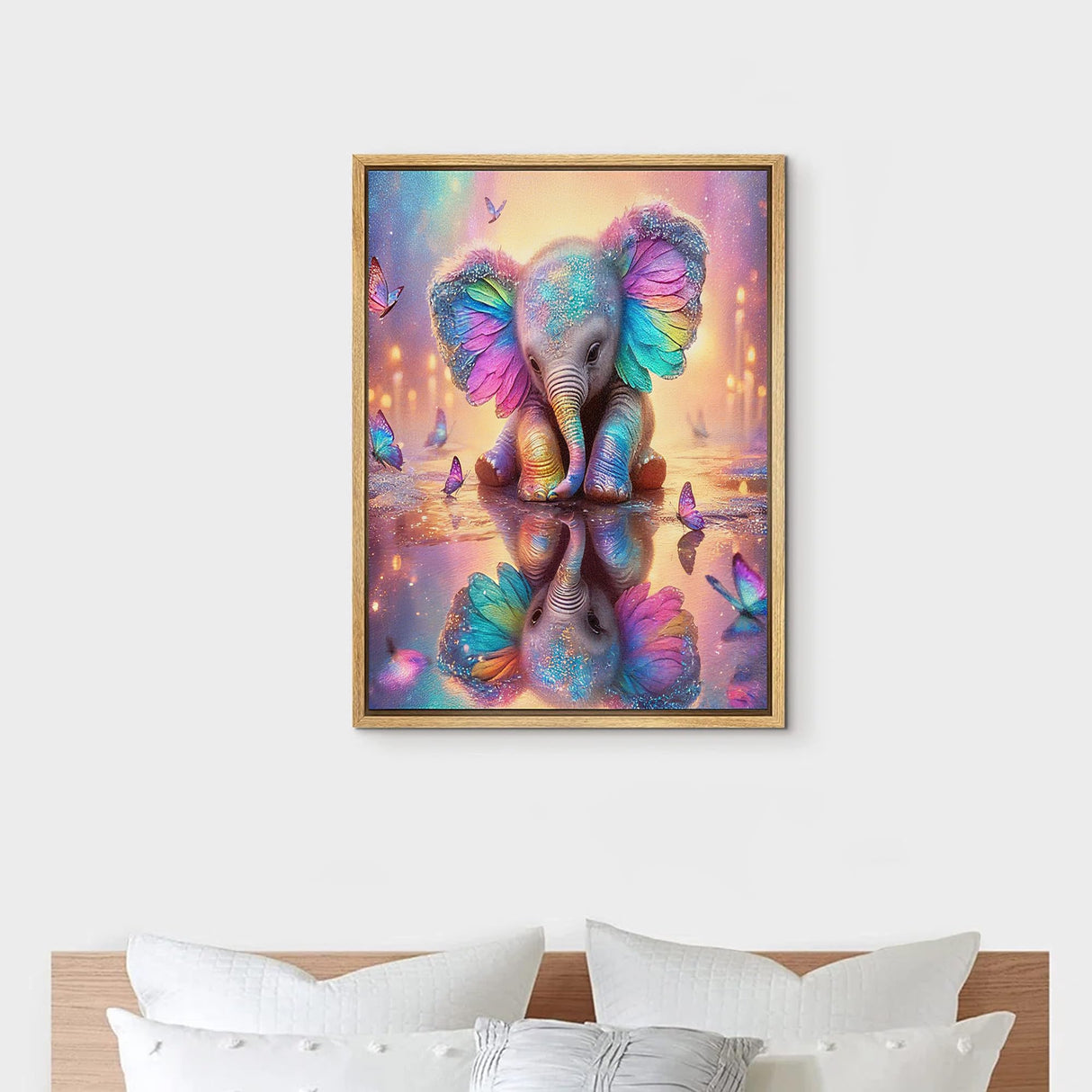 ARVINKEY DIY 5D Diamond Painting Kit, Full Drill Paint by Numbers Embroidery Cross Stitch Arts Craft Canvas, Elephant Rhinestone Crystal Drawing Gift for Adults Kids, 16"X12" ARVINKEY