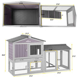 Aivituvin Chicken Coop Outdoor Rabbit Hutch Expandable Indoor Cage for Bunny, Small Chicken, Quail, Duck 57" L Aivituvin