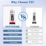 FITTDYHE B7000 Glue Clear with Precision Tip，50Ml B7000 Glue Clear for Rhinestones Glue for Crafts, Multipurpose Jewelry Glue for Fabric DIY Craft Makeup Shoes Jewelry Making Nail Art FITTDYHE