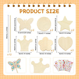 SAYAYA 12 Pack Fairy Wands Craft Kit, 6 Styles Unfinished Wooden Princess Wands with Stickers DIY Fun Party Supplies for Birthday Parties, Princess Celebrations, and Creative Gift & Craft Activity SAYAYA