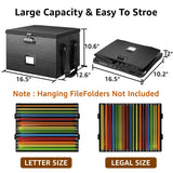 ROSONG Fireproof Document Box File Organizer - Portable Locking Filing Storage Box with Handle Waterproof for Hanging Letter/Legal Folder Important Document ROSONG