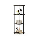 Furinno 12078EX/BK Turn-n-Tube Multipurpose 4-Tier Corner Shelf, Espresso/Black Furinno
