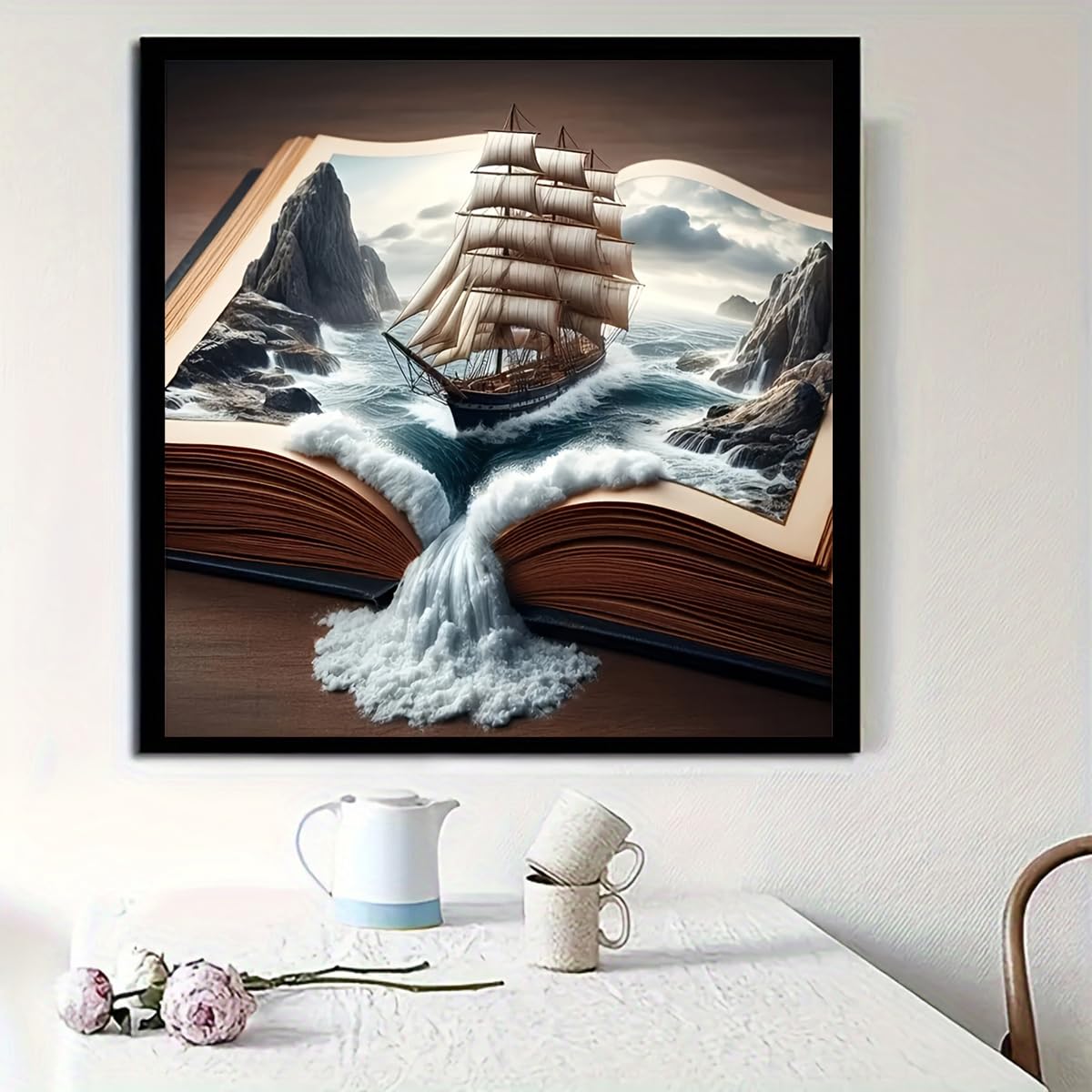 5D Diamond Art Painting Kits for Adult, Magic Book Diamond Art Kits for Ship,DIY Full Drill Diamond Dots with Gem Art Kits for Home Decor 11.8x11.8 inch Morudeor