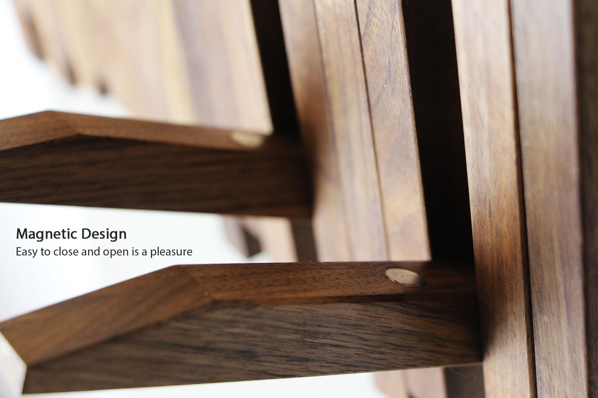 GOGREEBELL Natural Wood Wall Mounted Piano Coat Rack| Coat Rack Wall Mount| Flip Down Wall Hook Rack 5 Hooks| Entryway Wall Storage with Hooks,Made of Black Walnut.Wall Art GOGREEBELL