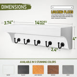 Rebee Vision Key and Mail Holder for Wall with Floating Shelf : Decorative Hanging Organizer with 5 Sturdy Keys Hooks and Wall Mount Key Rack - Farmhouse Entryway Décor (Modern White) Rebee Vision