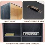 Sofunii Pet Memorial Shadow Box with Shelves for Dogs or Cats,11 * 14" Solid Wood Pet Frame Urn Ashes Display Case for as Loss Pet Remembrance Memory Keepsake - Black Sofunii