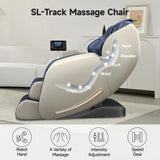 Real Relax 2025 Massage Chair Full Body, Zero Gravity SL-Track Shiatsu Massage Recliner with Heat, APP Control, Child Lock, Body Scan Bluetooth, Foot Roller, Favor 06, Blue Real Relax